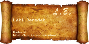 Laki Benedek névjegykártya